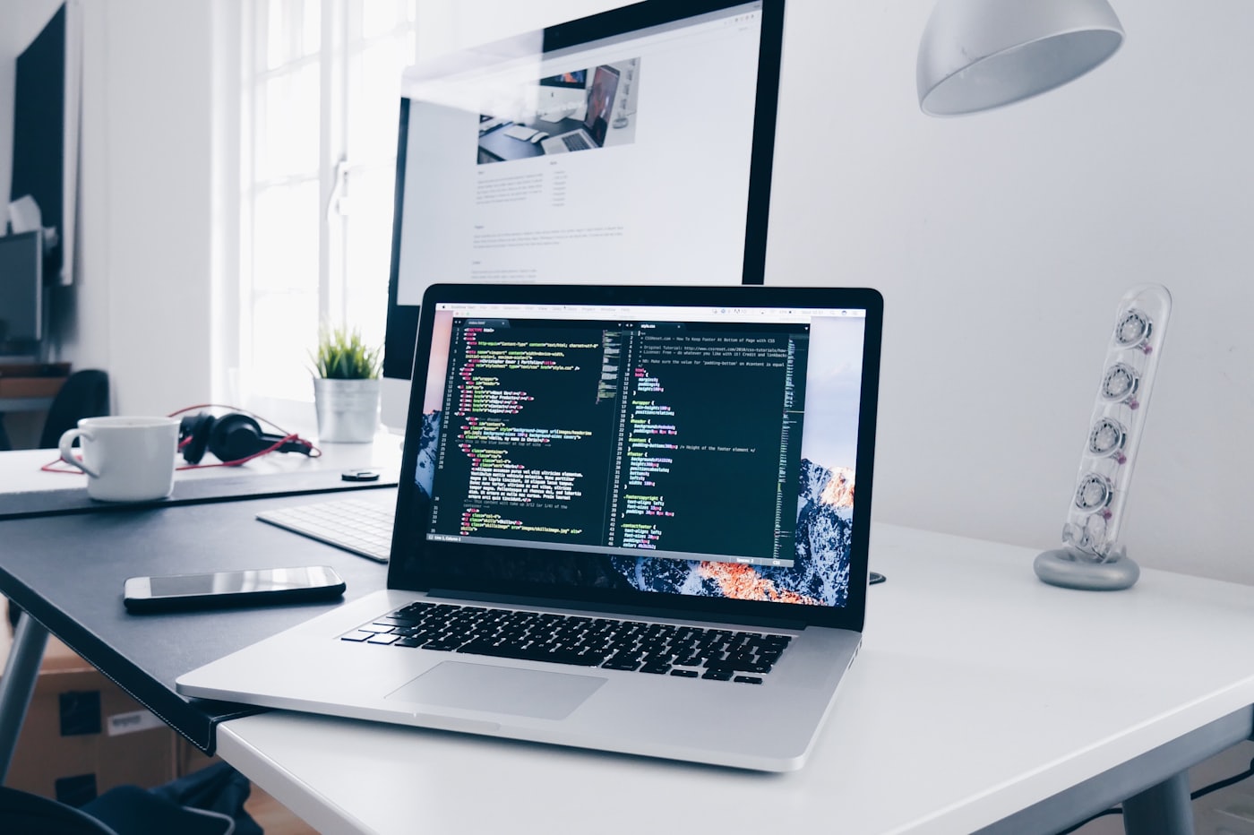 Source code on a screen